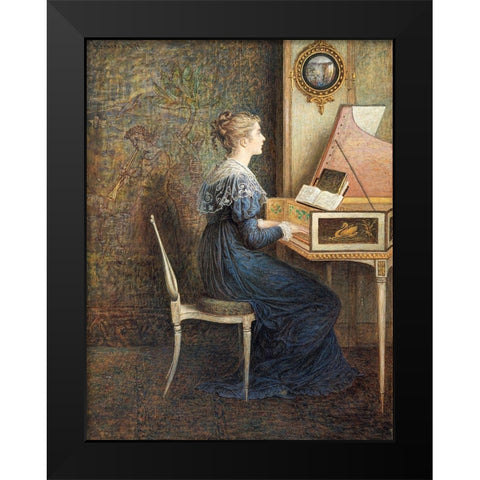An Old Song Black Modern Wood Framed Art Print by Hennessy, William John