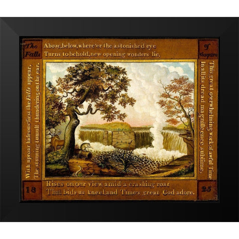The Falls of Niagara Black Modern Wood Framed Art Print by Hicks, Edward