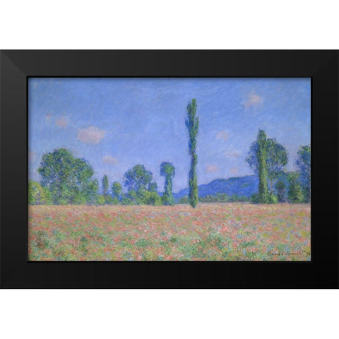 Poppy Field (Giverny) Black Modern Wood Framed Art Print by Monet, Claude