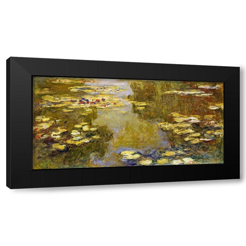 The Lily Pond Black Modern Wood Framed Art Print with Double Matting by Monet, Claude