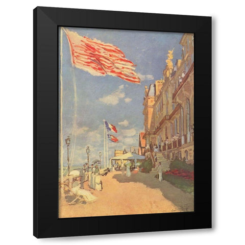 Hotel Des Roches NoiresÂ in Trouville Black Modern Wood Framed Art Print by Monet, Claude