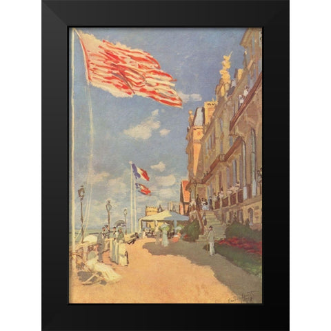 Hotel Des Roches NoiresÂ in Trouville Black Modern Wood Framed Art Print by Monet, Claude