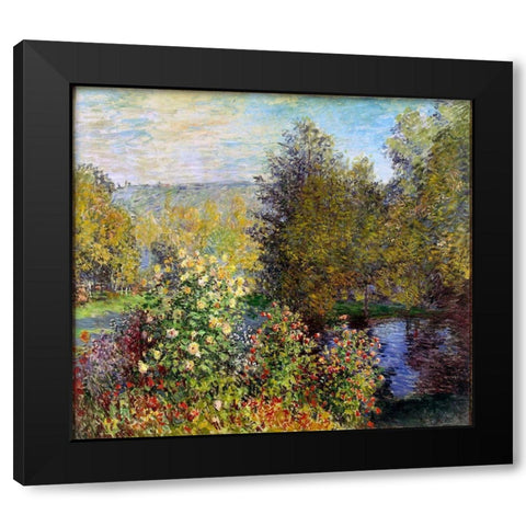 Corner of the Garden at Montgeron Black Modern Wood Framed Art Print with Double Matting by Monet, Claude