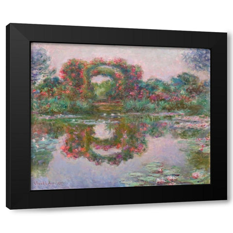 Flowering Arches, Giverny Black Modern Wood Framed Art Print with Double Matting by Monet, Claude