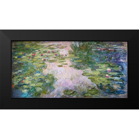 Waterlillies Black Modern Wood Framed Art Print by Monet, Claude