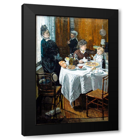 The Luncheon (1868) Black Modern Wood Framed Art Print by Monet, Claude