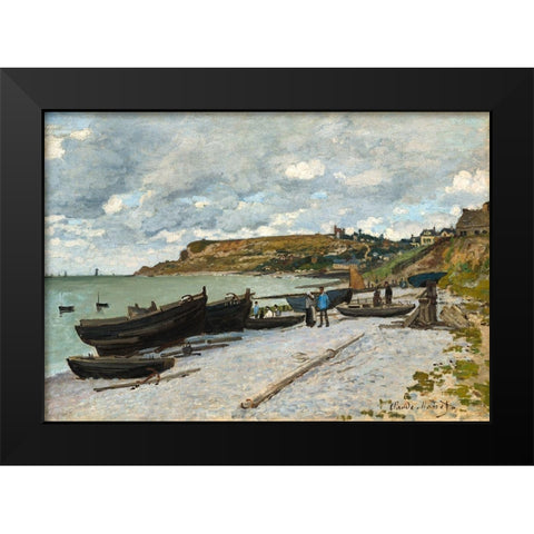 Sainte-Adresse Black Modern Wood Framed Art Print by Monet, Claude