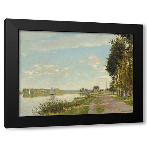Argenteuil Black Modern Wood Framed Art Print with Double Matting by Monet, Claude