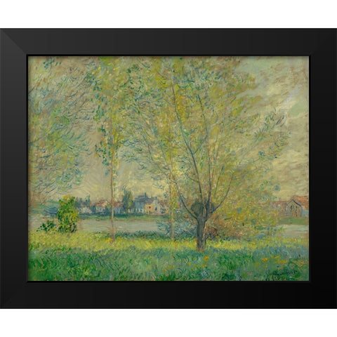 The Willows Black Modern Wood Framed Art Print by Monet, Claude