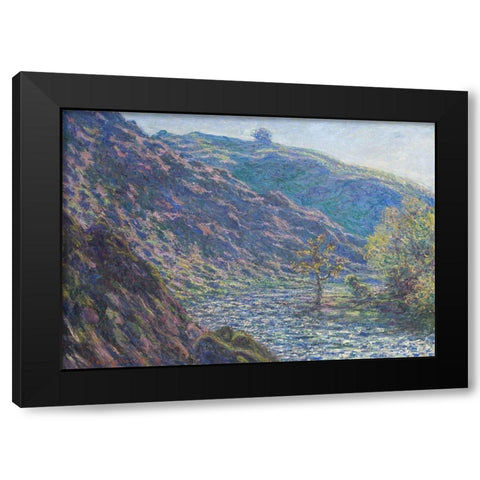 The Petite Creuse River Black Modern Wood Framed Art Print with Double Matting by Monet, Claude