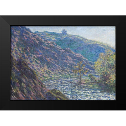 The Petite Creuse River Black Modern Wood Framed Art Print by Monet, Claude