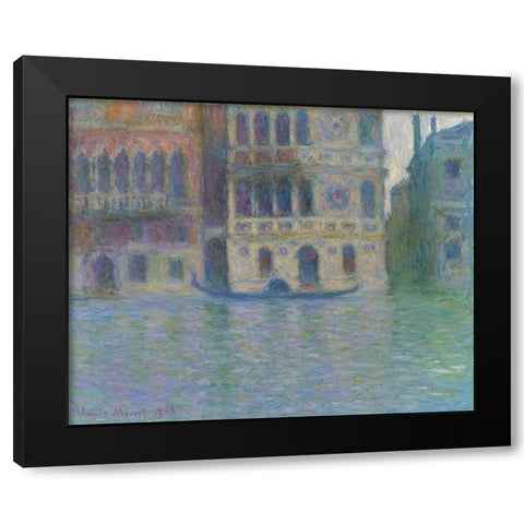 Venice, Palazzo Dario Black Modern Wood Framed Art Print by Monet, Claude