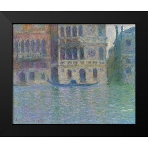Venice, Palazzo Dario Black Modern Wood Framed Art Print by Monet, Claude