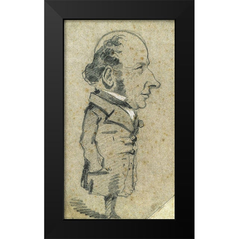 Caricature of EugÃ¨ne Marcel Black Modern Wood Framed Art Print by Monet, Claude