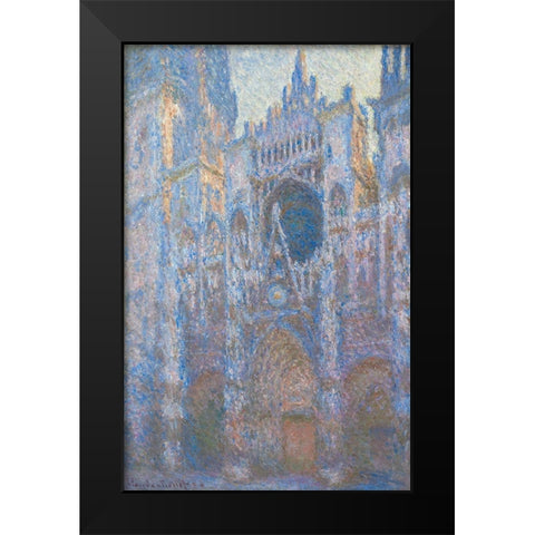 Rouen Cathedral, West FaÃ§ade Black Modern Wood Framed Art Print by Monet, Claude