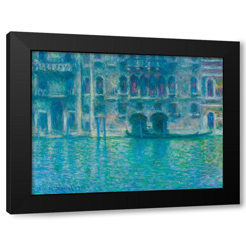 The Seine at Giverny Black Modern Wood Framed Art Print with Double Matting by Monet, Claude