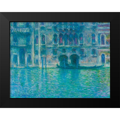 The Seine at Giverny Black Modern Wood Framed Art Print by Monet, Claude