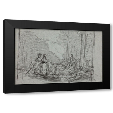 Palazzo da Mula, Venice Black Modern Wood Framed Art Print by Monet, Claude