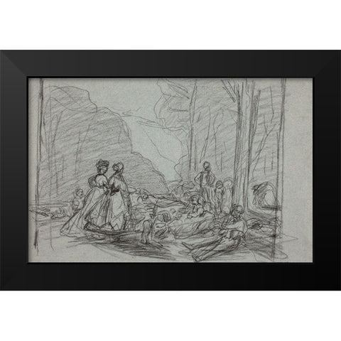 Palazzo da Mula, Venice Black Modern Wood Framed Art Print by Monet, Claude