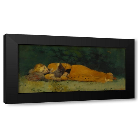 The New Novel Black Modern Wood Framed Art Print with Double Matting by Homer, Winslow