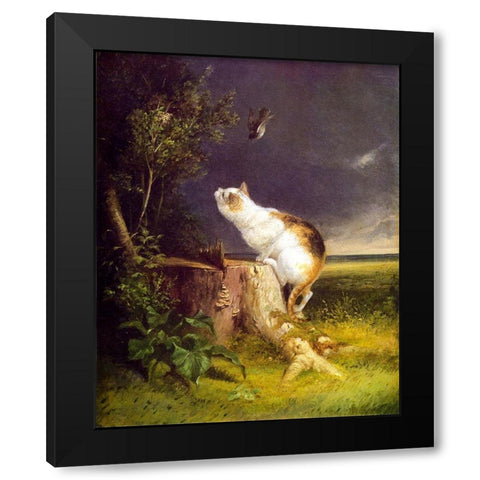 The Birdwatcher Black Modern Wood Framed Art Print with Double Matting by Beard, William Holbrook