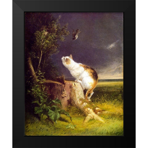 The Birdwatcher Black Modern Wood Framed Art Print by Beard, William Holbrook