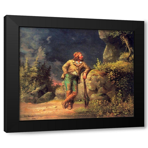 The Trapper Black Modern Wood Framed Art Print by Beard, William Holbrook