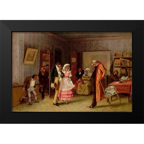 The Runaway Match Black Modern Wood Framed Art Print by Beard, William Holbrook