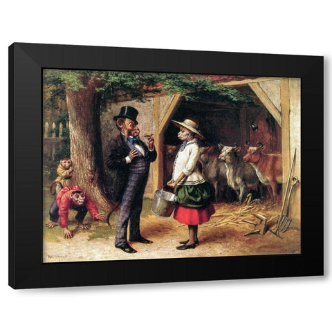 Whos Afraid Black Modern Wood Framed Art Print with Double Matting by Beard, William Holbrook