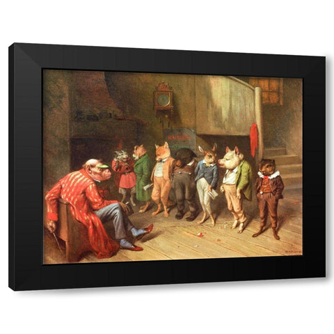 School Rules Black Modern Wood Framed Art Print by Beard, William Holbrook