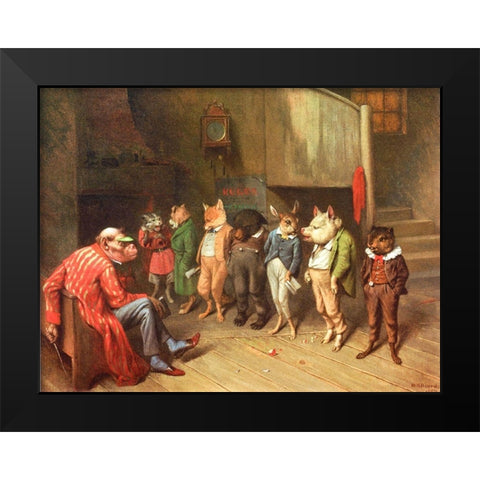 School Rules Black Modern Wood Framed Art Print by Beard, William Holbrook