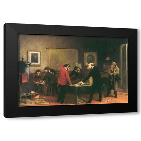 Scientists at Work Black Modern Wood Framed Art Print with Double Matting by Beard, William Holbrook