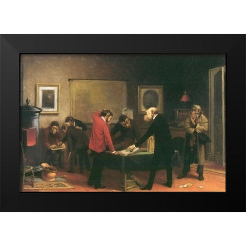 Scientists at Work Black Modern Wood Framed Art Print by Beard, William Holbrook