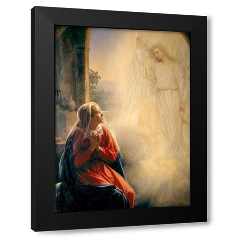 The Annunciation Black Modern Wood Framed Art Print by Bloch, Carl