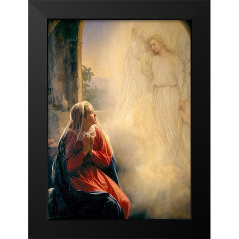 The Annunciation Black Modern Wood Framed Art Print by Bloch, Carl