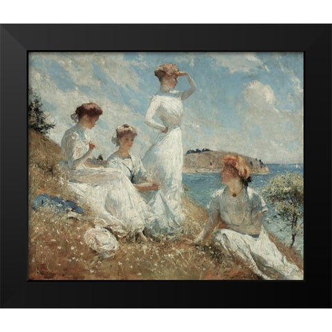 Summer Black Modern Wood Framed Art Print by Benson, Frank Weston