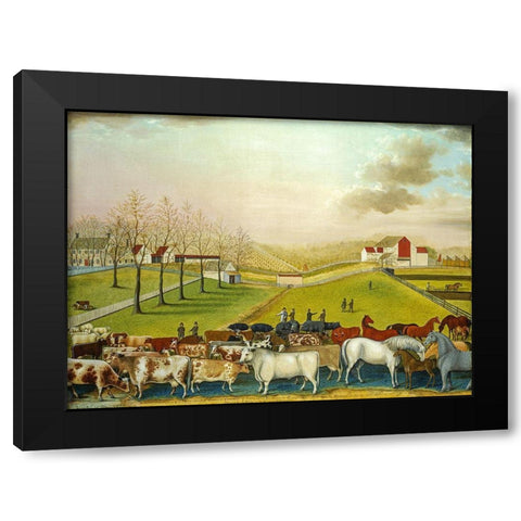 The Cornell Farm Black Modern Wood Framed Art Print by Hicks, Edward