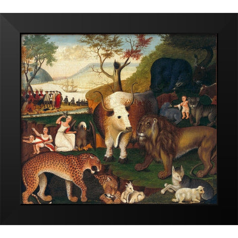 The Peaceable Kingdom  IV Black Modern Wood Framed Art Print by Hicks, Edward