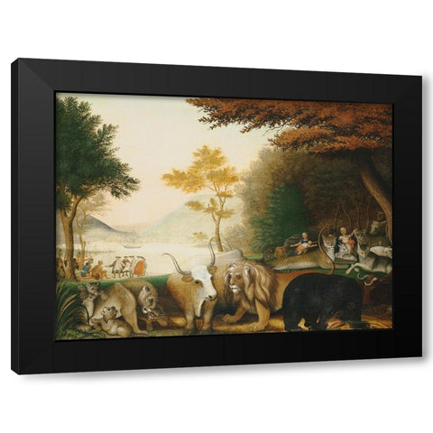 The Peaceable Kingdom  V Black Modern Wood Framed Art Print by Hicks, Edward