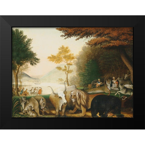 The Peaceable Kingdom  V Black Modern Wood Framed Art Print by Hicks, Edward