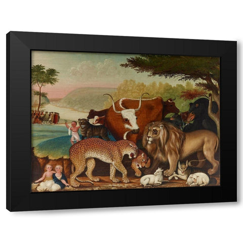 The Peaceable Kingdom  VI Black Modern Wood Framed Art Print with Double Matting by Hicks, Edward