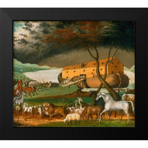 Noahs Ark Black Modern Wood Framed Art Print by Hicks, Edward