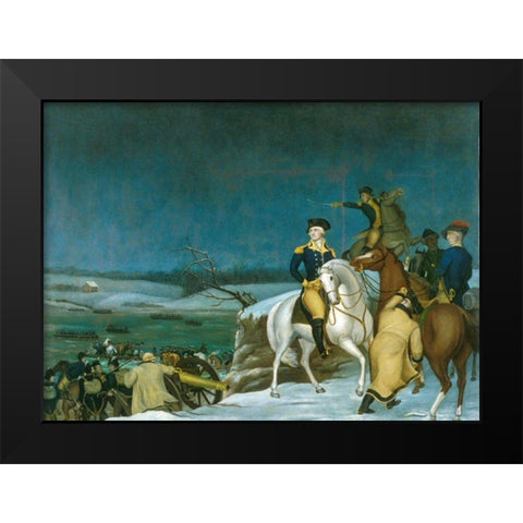 Washington at the Delaware Black Modern Wood Framed Art Print by Hicks, Edward