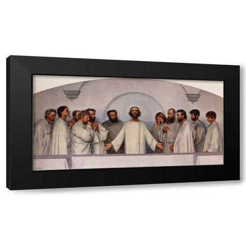 The High Priestly Prayer Black Modern Wood Framed Art Print by Burnand, Eugene