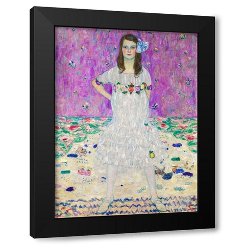 Mada Primavesi Black Modern Wood Framed Art Print with Double Matting by Klimt, Gustav