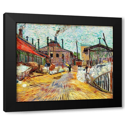 The Factory (1887) Black Modern Wood Framed Art Print with Double Matting by Van Gogh, Vincent