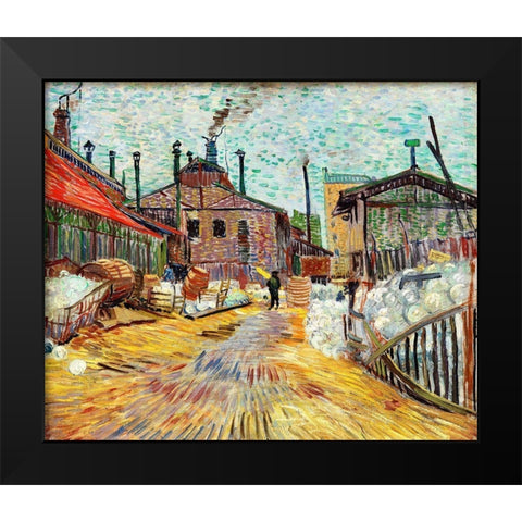 The Factory (1887) Black Modern Wood Framed Art Print by Van Gogh, Vincent