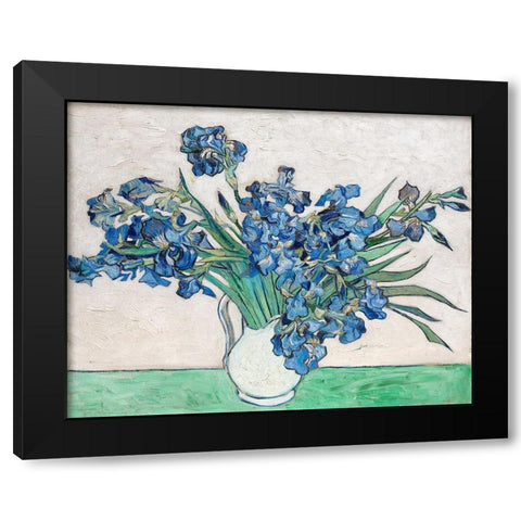 Irises (1890) Black Modern Wood Framed Art Print by Van Gogh, Vincent