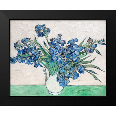 Irises (1890) Black Modern Wood Framed Art Print by Van Gogh, Vincent