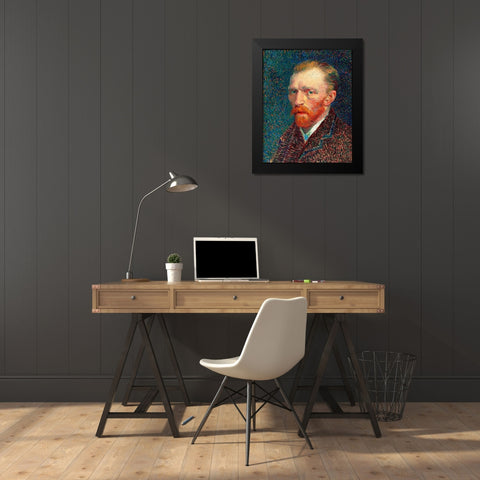 Self-Portrait (1887) Black Modern Wood Framed Art Print by Van Gogh, Vincent